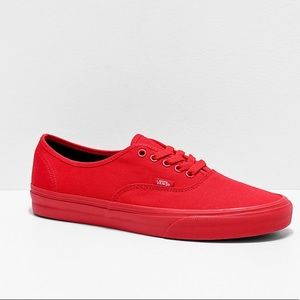 Vans Authentic True Red & Black Skate Shoes Unisex